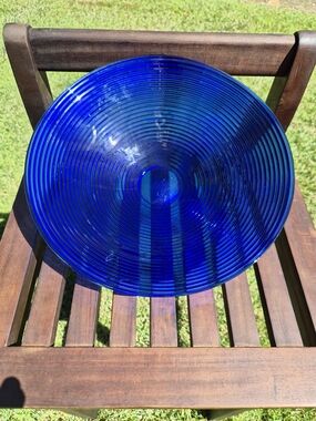 Source Unknown | Art | Vintage Mcm Cobalt Hamdcrafted Ribbed Bowl Mid ...